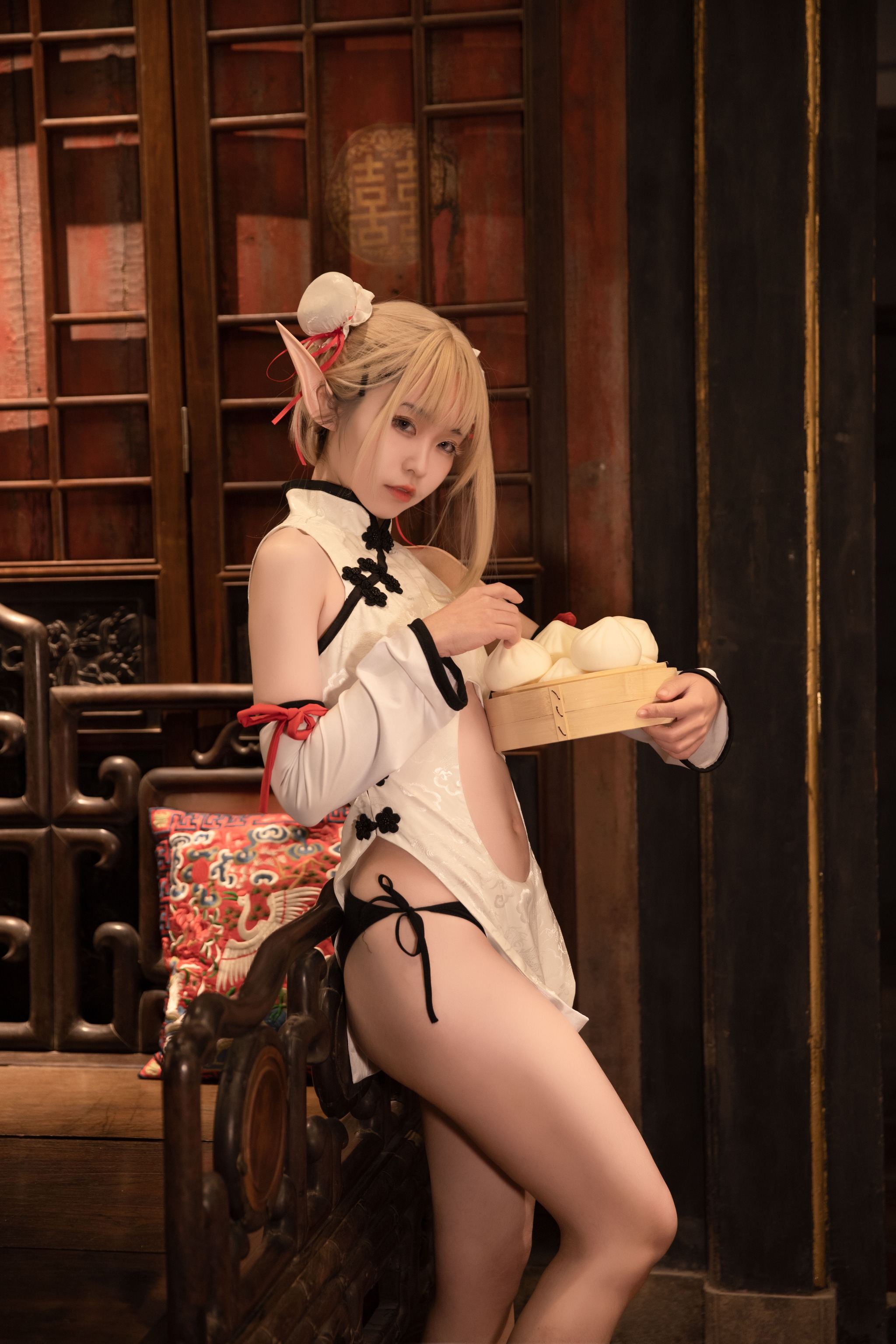 图片[1]-G44不会受伤 – NO.086 水兰儿白旗袍[25P]-XikXak